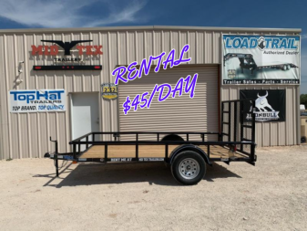 New RENTAL 2021 Top Hat Trailers 77 x 12 Rental Utility Trailer