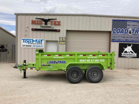 New RENTAL LOAD TRAIL 72"x12' TANDEM AXLE DUMP