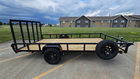 New 2025 H&H Trailers 82x14 Rail Side, 3K Idler(Black) Utility Trailer