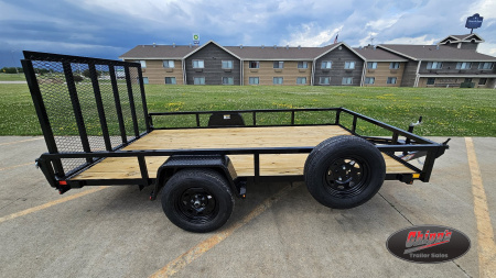 New 2025 H&H Trailers 82x12 Rail Side, 3K Idler(Black) Utility Trailer
