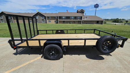 New 2025 H&H Trailers 82x14 Rail Side, 3K Idler(Black) Utility Trailer