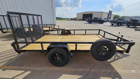 New 2025 H&H Trailers 82x12 Rail Side, 3K Idler(Black) Utility Trailer