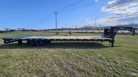 New 2025 H&H Trailers 102x30+5 HD Low Profile Dovetail Super Deluxe Ramps Gooseneck Deckover Trailer, 25.9K(Black) Deckover Trailer