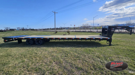 New 2025 H&H Trailers 102x30+5 HD Low Profile Dovetail Super Deluxe Ramps Gooseneck Deckover Trailer, 25.9K(Black) Deckover Trailer