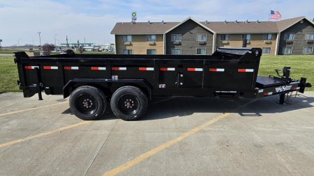 New 2025 H&H Trailers 83x16 Topline Telescopic I-Beam Dump Trailer, 17.6K(Black) Dump Trailer