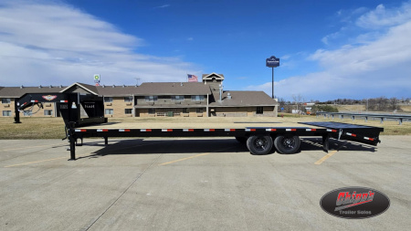New 2025 H&H Trailers 102x25+5 Low Profile Dovetail Super Deluxe Ramps Gooseneck Deckover Trailer