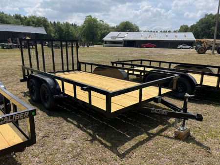 New 2025 Caliber Trailer Mfg 7 x 14 7K Tandem Utility Trailer