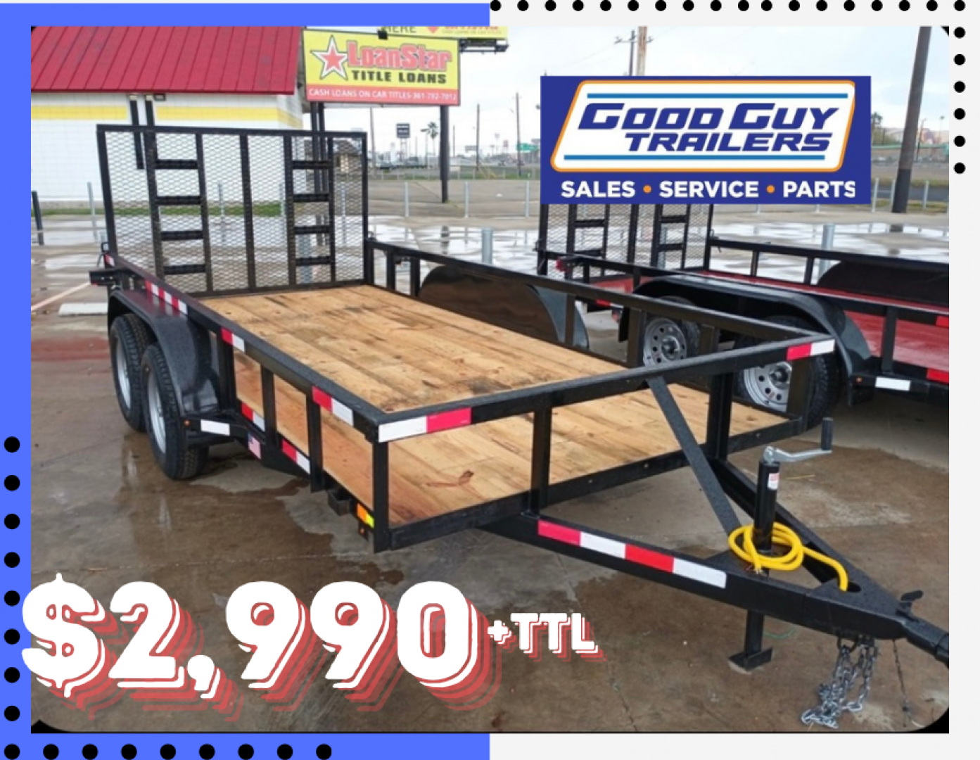 New 2025 GGT 7X16FT Utility Trailer