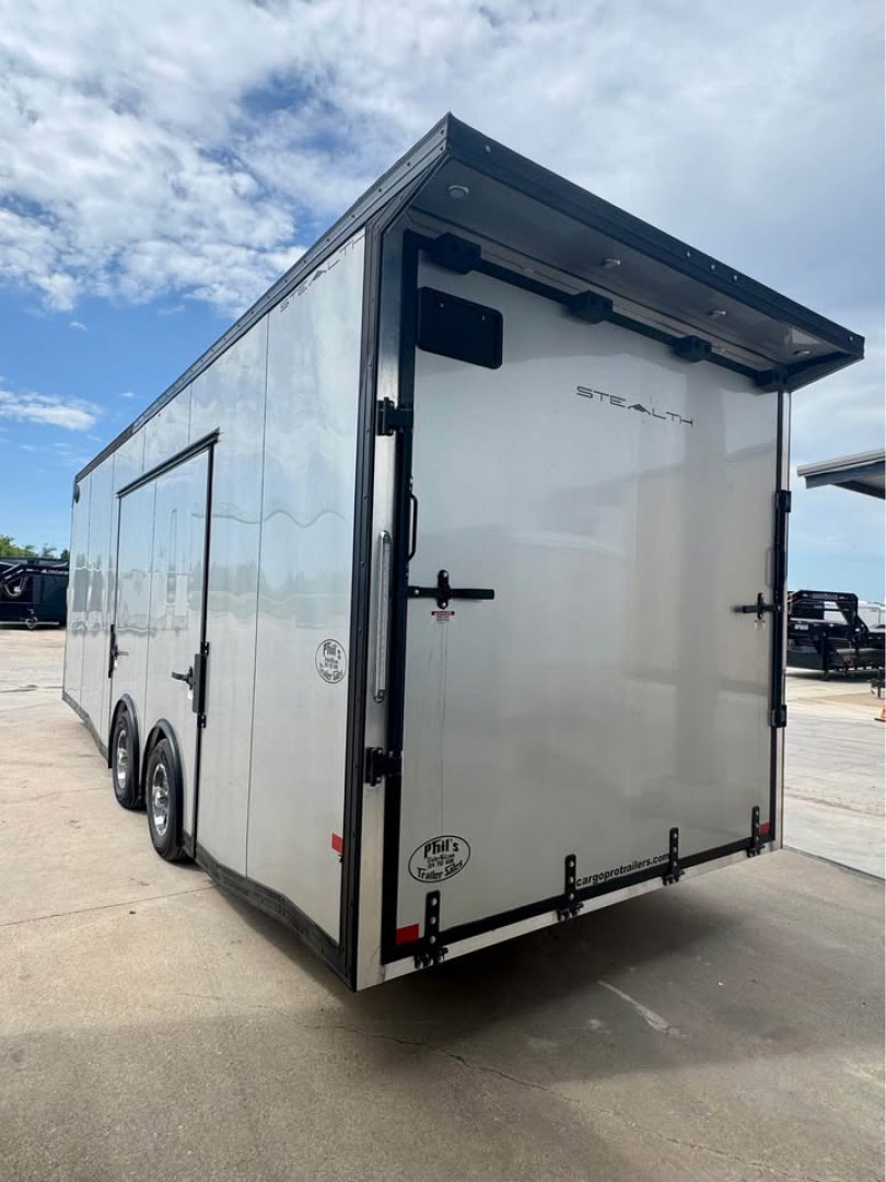 New 2025 Stealth Trailers 8.5X24 ALL ALUMINUM CAR HAULER WITH FULL ESCAPE DOOR & REMOVABLE FENDER! Car / Racing Trailer