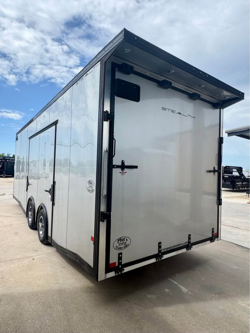 New 2025 Stealth Trailers 8.5X24 ALL ALUMINUM CAR HAULER WITH FULL ESCAPE DOOR & REMOVABLE FENDER! Car / Racing Trailer