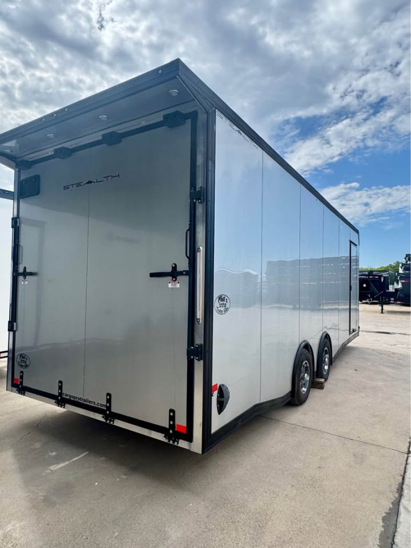 New 2025 Stealth Trailers 8.5X24 ALL ALUMINUM CAR HAULER WITH FULL ESCAPE DOOR & REMOVABLE FENDER! Car / Racing Trailer