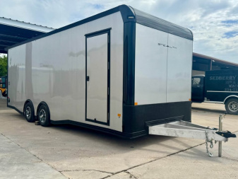 New 2025 Stealth Trailers 8.5X24 ALL ALUMINUM CAR HAULER WITH FULL ESCAPE DOOR & REMOVABLE FENDER! Car / Racing Trailer