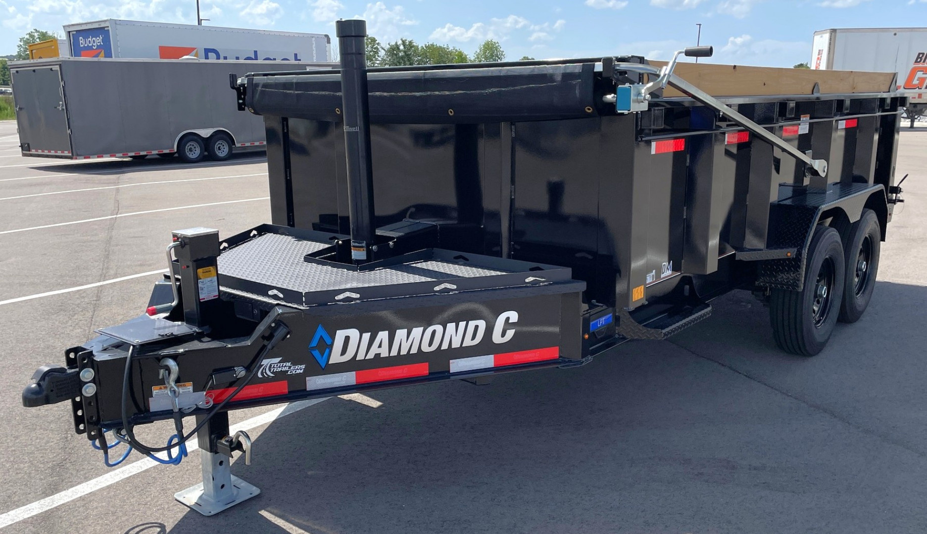 New Diamond C 14' LPT 207 Dump Trailer - 32" Sides, Board Brackets, Spare, Solar Charger