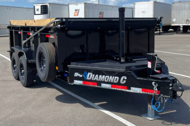 New Diamond C 14' LPT 207 Dump Trailer - 32" Sides, Board Brackets, Spare, Solar Charger