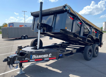 New Diamond C 14' LPT 207 Dump Trailer - 32" Sides, Board Brackets, Spare, Solar Charger