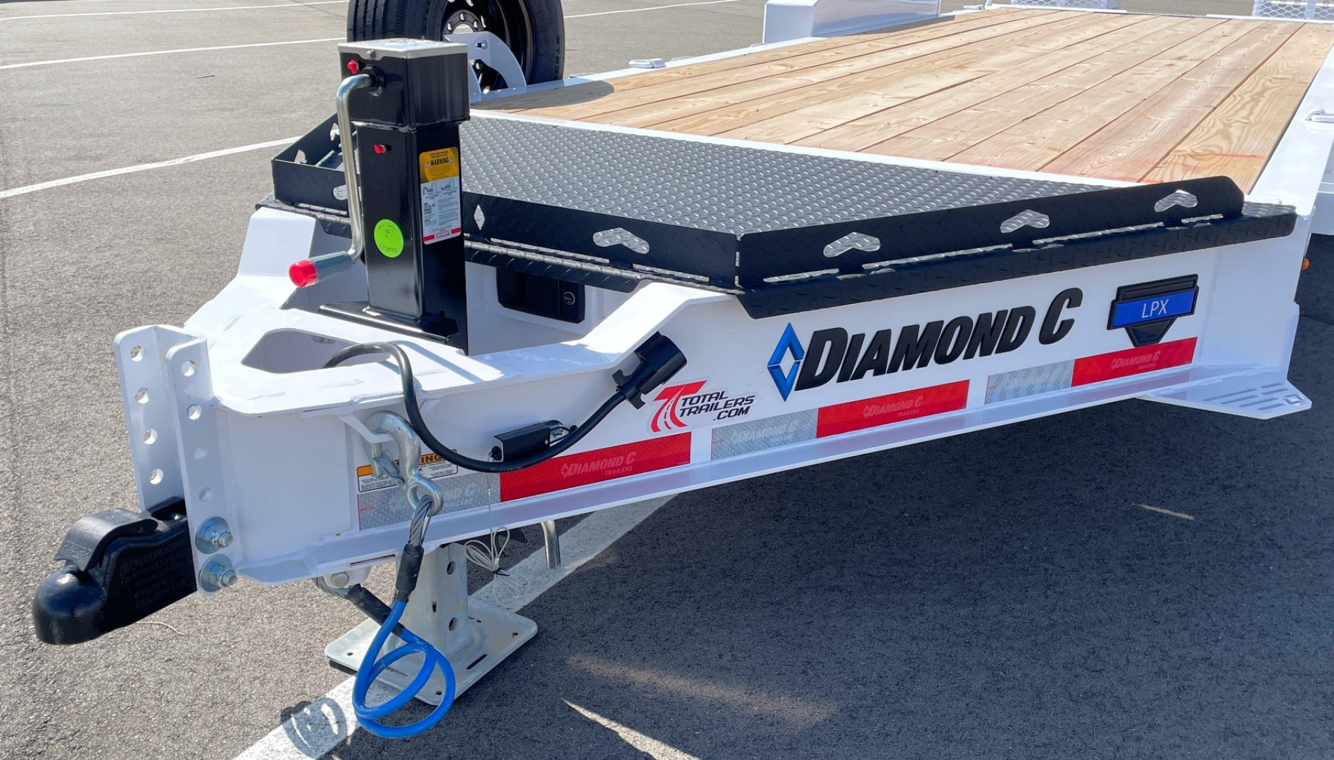 New Diamond C 20' LPX 207 Equipment Trailer-White, Knee Ramps, Spare