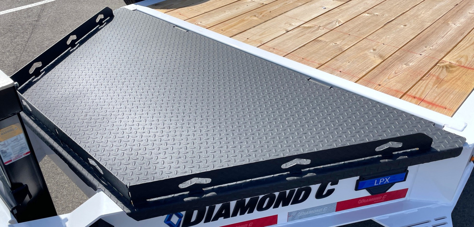 New Diamond C 20' LPX 207 Equipment Trailer-White, Knee Ramps, Spare