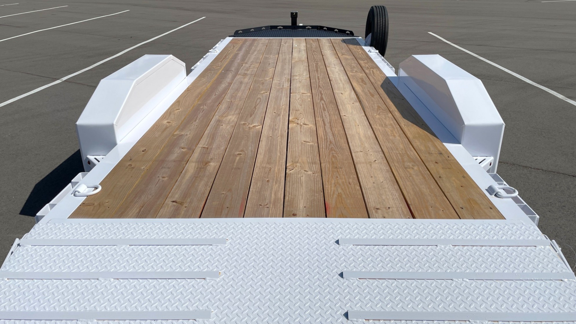 New Diamond C 20' LPX 207 Equipment Trailer-White, Knee Ramps, Spare