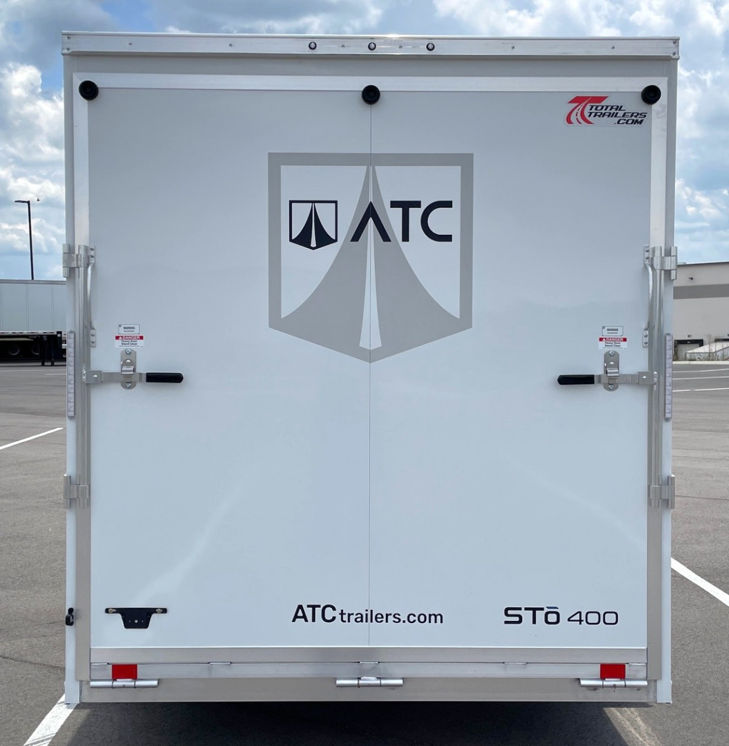 New ATC 7x16 Sto 400 White Aluminum Enclosed Cargo Trailer: 7' Height, Aluminum Wheels