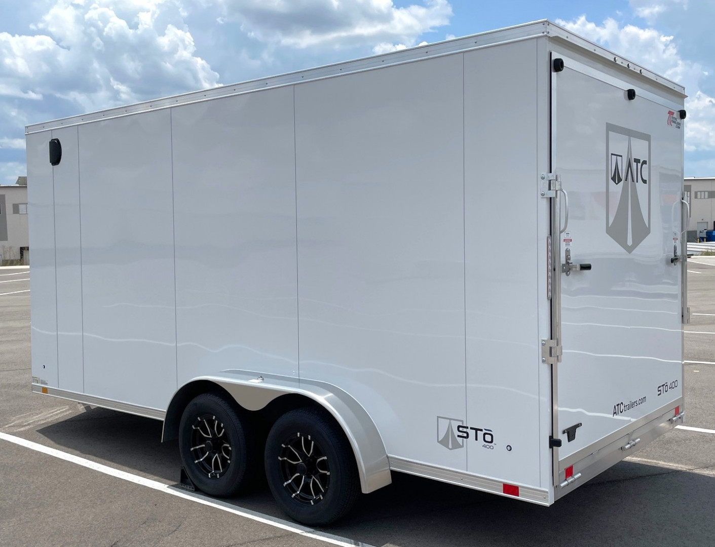 New ATC 7x16 Sto 400 White Aluminum Enclosed Cargo Trailer: 7' Height, Aluminum Wheels