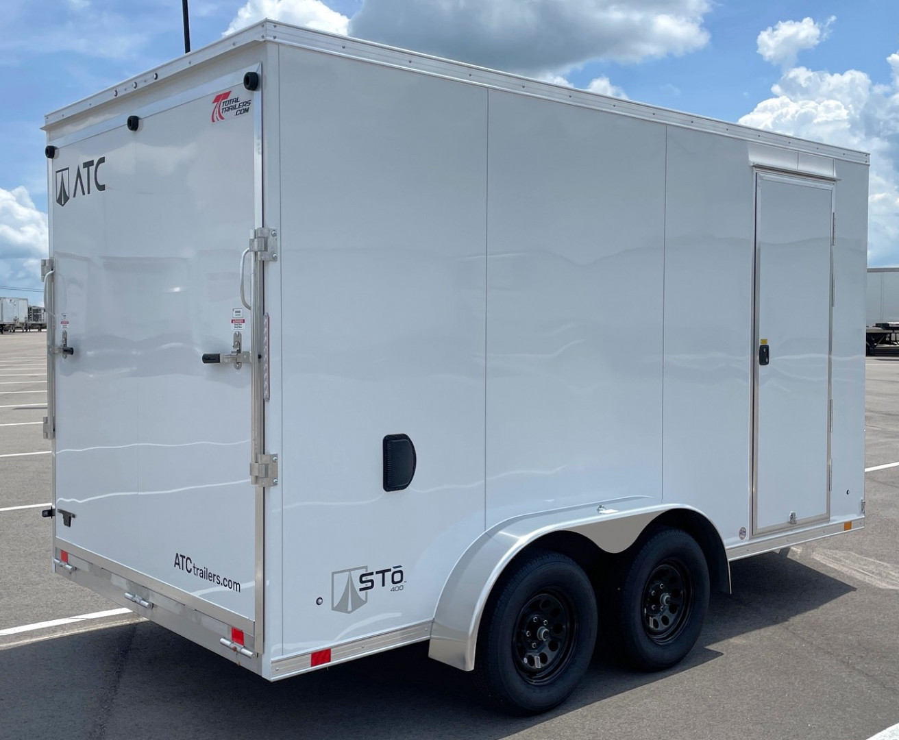 New ATC 7x14 Sto 400 White Aluminum Enclosed Cargo Trailer: 7' Height,