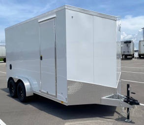 New ATC 7x14 Sto 400 White Aluminum Enclosed Cargo Trailer: 7' Height,