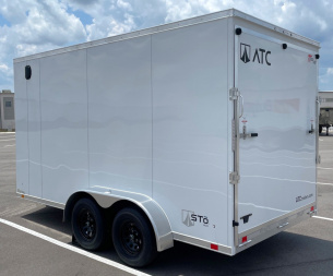 New ATC 7x14 Sto 400 White Aluminum Enclosed Cargo Trailer: 7' Height,