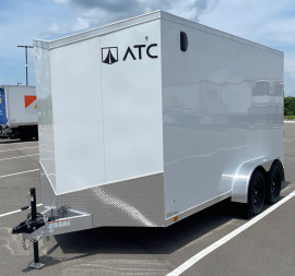 New ATC 7x14 Sto 400 White Aluminum Enclosed Cargo Trailer: 7' Height,