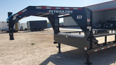 New 2026 PJ 83"x24' Gooseneck Angle Pipetop Trailer – P8