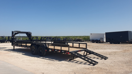 New 2026 PJ 83"x24' Gooseneck Angle Pipetop Trailer – P8