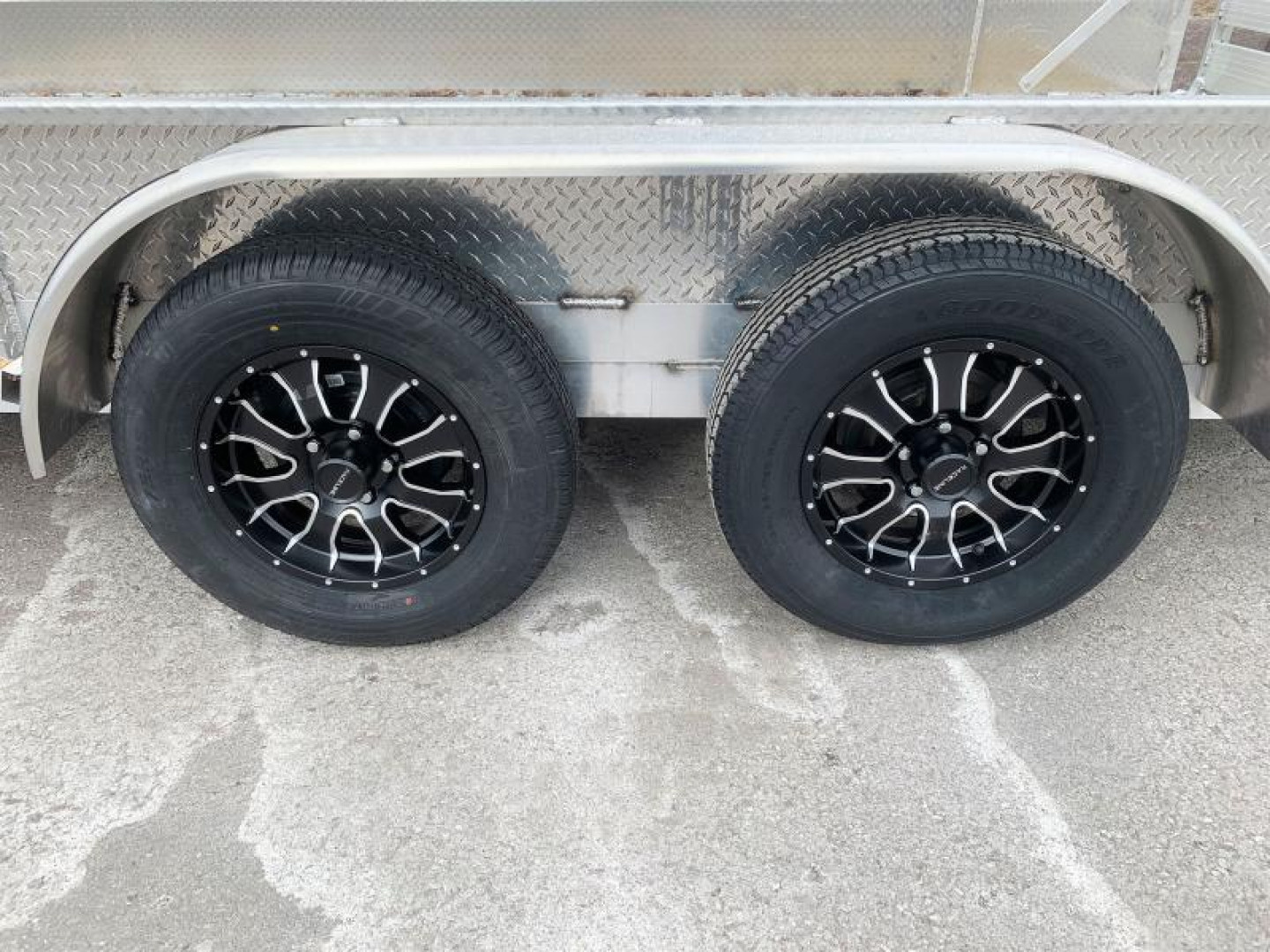 New Trophy 7x14 Tandem Axle Aluminum ATV/UTV Utility Trailer - Diamond Plate Sides