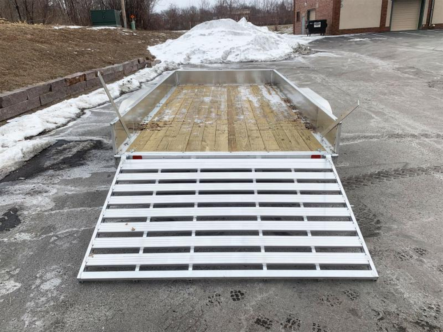 New Trophy 7x14 Tandem Axle Aluminum ATV/UTV Utility Trailer - Diamond Plate Sides