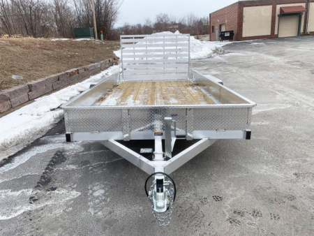 New Trophy 7x14 Tandem Axle Aluminum ATV/UTV Utility Trailer - Diamond Plate Sides
