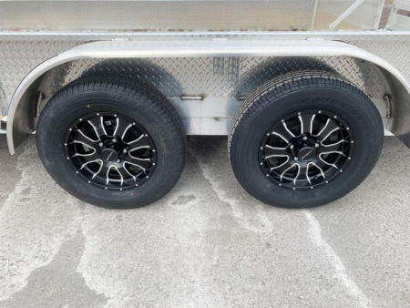 New Trophy 7x14 Tandem Axle Aluminum ATV/UTV Utility Trailer - Diamond Plate Sides