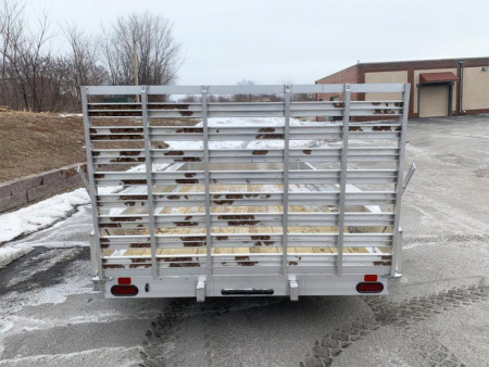 New Trophy 7x14 Tandem Axle Aluminum ATV/UTV Utility Trailer - Diamond Plate Sides