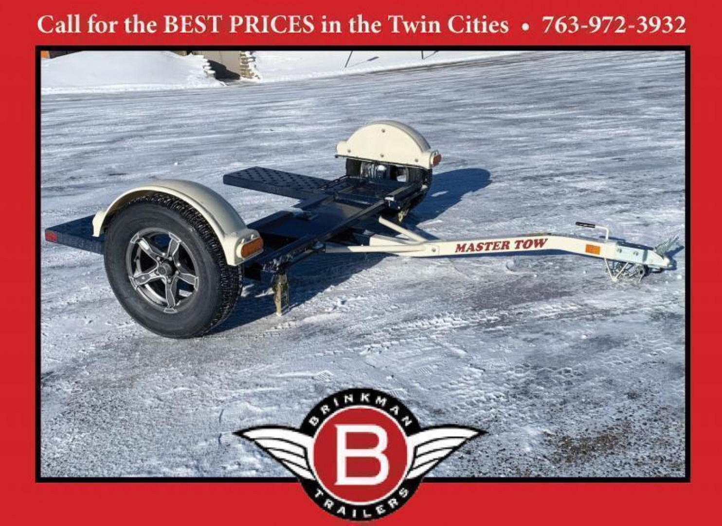 New Master Tow 83" Wide Tilt Bed Tow Dolly - Electric Brakes -Wheel Straps and Ratcheting Buckles Included!