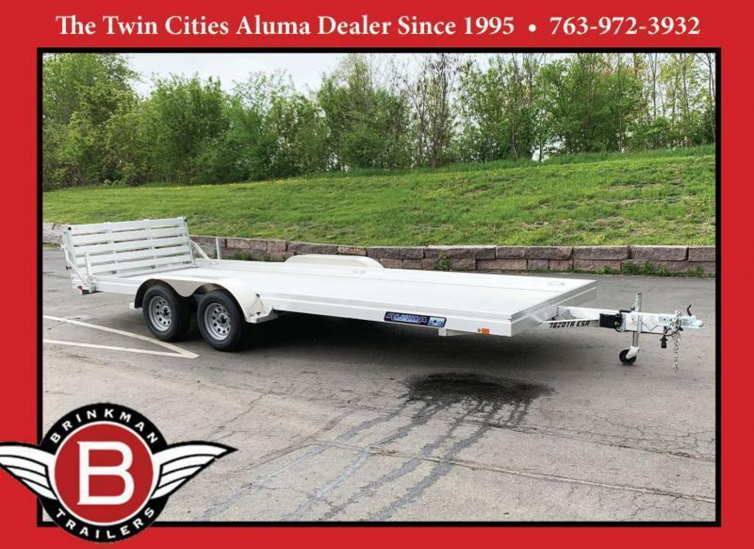 New Aluma 7820 ESA BT(78x20) ATV/UTV Trailer - Bi-Fold Tailgate!