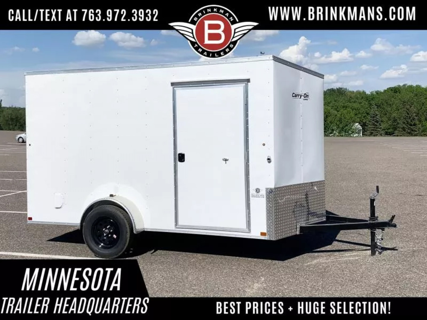 New Carry-On 6x12 Enclosed Trailer - Rear Ramp