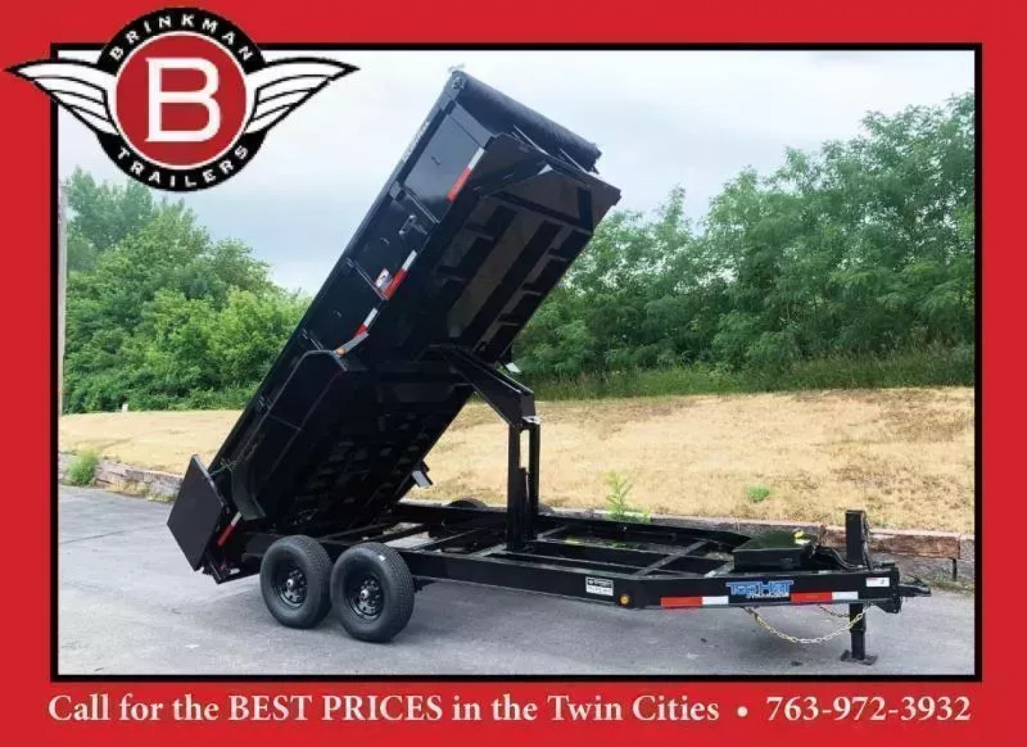 New Heavy Duty Top Hat 7x16 Dump Trailer 14K GVWR Scissor Lift & Tarp!