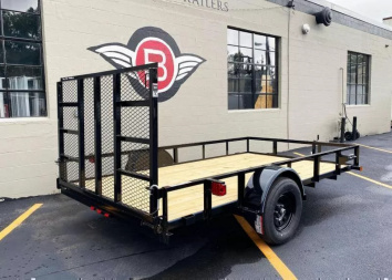 New Top Quality Top Hat 77x12 Open Utility Trailer - Rear Ramp!