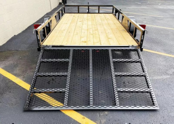 New Top Quality Top Hat 77x12 Open Utility Trailer - Rear Ramp!