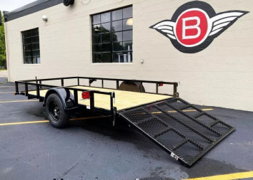 New Top Quality Top Hat 77x12 Open Utility Trailer - Rear Ramp!