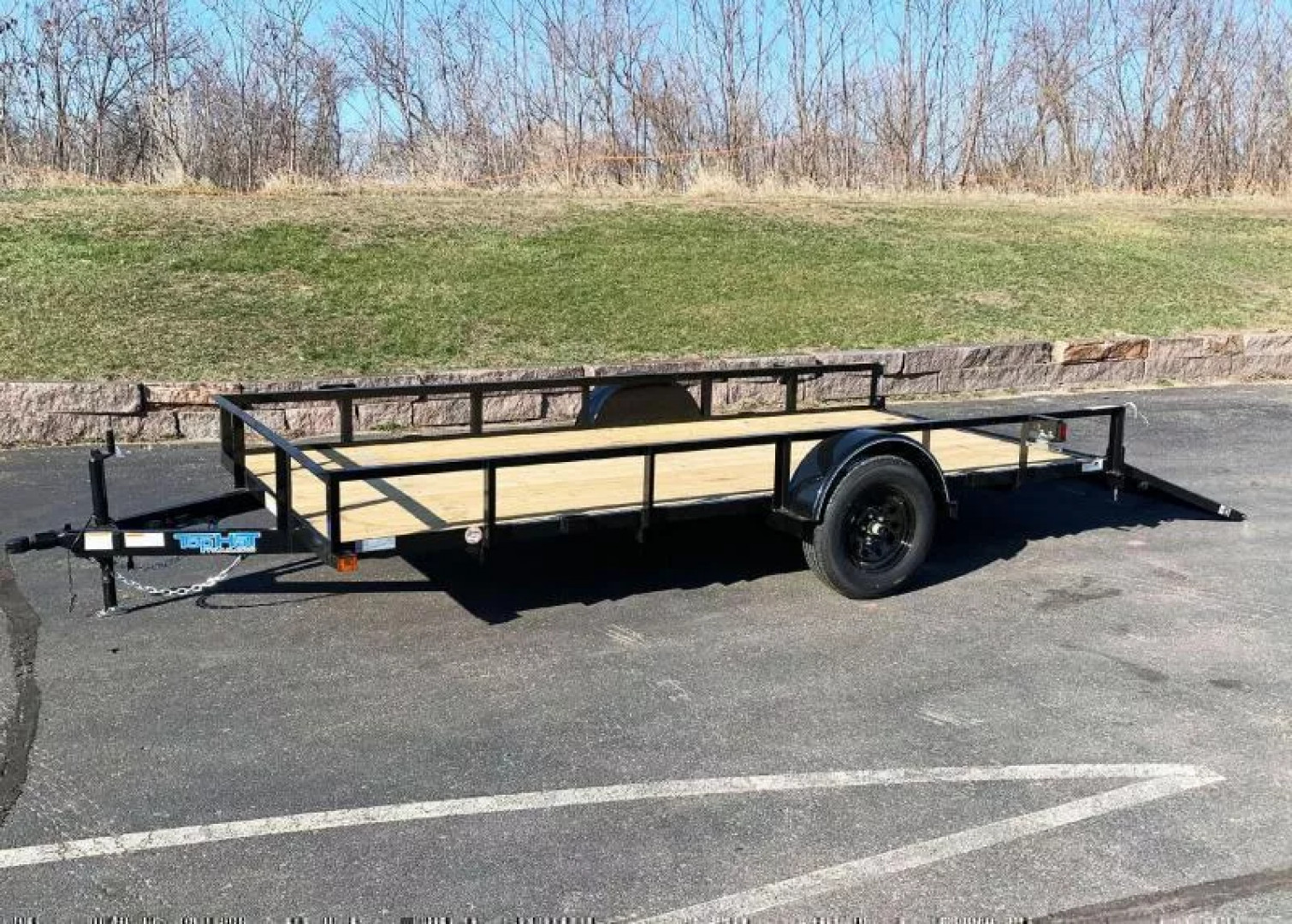 New Top Quality Top Hat 77x14 Open Utility Trailer - Rear Ramp!
