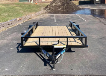 New Top Quality Top Hat 77x14 Open Utility Trailer - Rear Ramp!