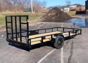 New Top Quality Top Hat 77x14 Open Utility Trailer - Rear Ramp!