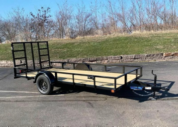 New Top Quality Top Hat 77x14 Open Utility Trailer - Rear Ramp!