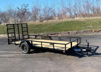 New Top Quality Top Hat 77x14 Open Utility Trailer - Rear Ramp!