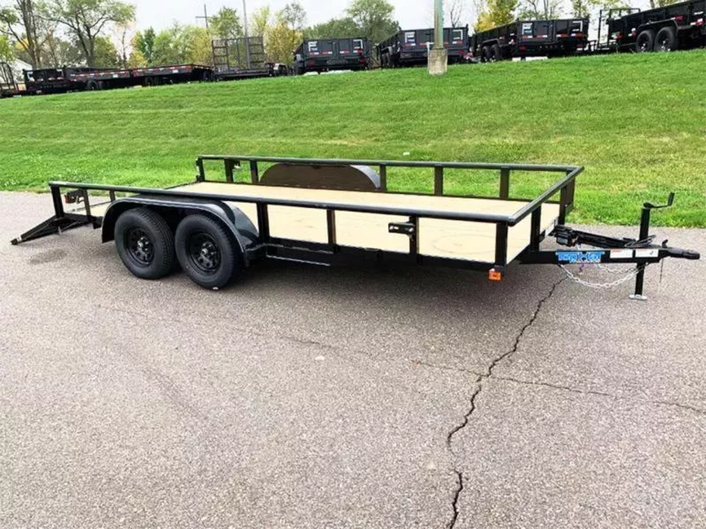 New Top Quality Top Hat 83x16 Tandem Axle Steel Utility Trailer - Rear Ramp!