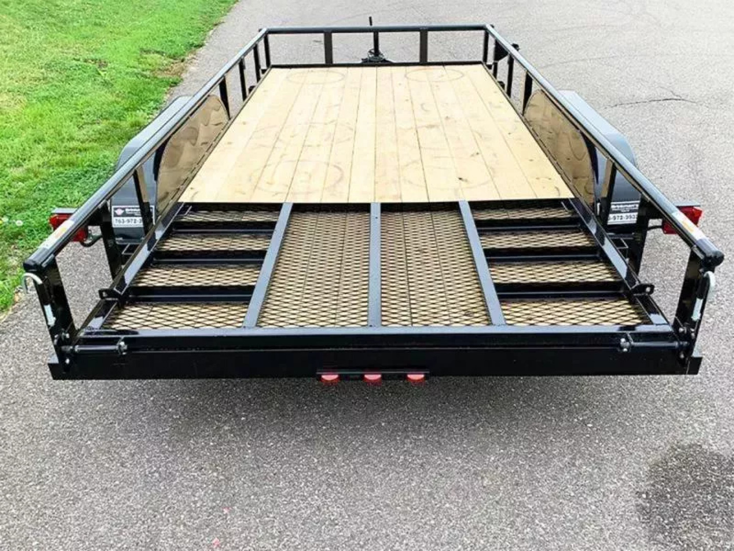 New Top Quality Top Hat 83x16 Tandem Axle Steel Utility Trailer - Rear Ramp!