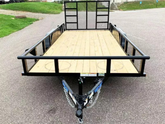 New Top Quality Top Hat 83x16 Tandem Axle Steel Utility Trailer - Rear Ramp!